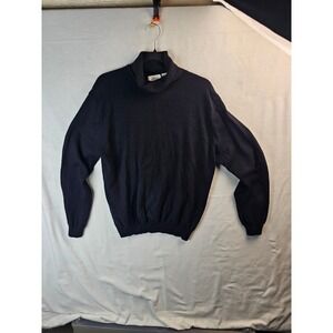 Castlerig Mens Black 100% Pure Cashmere Turtleneck Sweater Size Large RN 83257